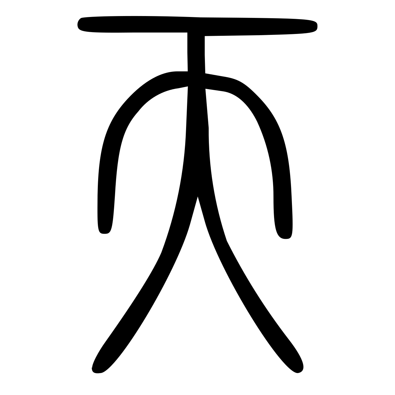 篆書の「天」の字